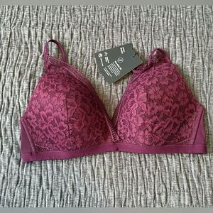 knix Lace Bralette in Berry Plum
